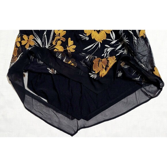 Alfani black floral Asymmetrical  Scoop neck sleeveless stretch top M - Picture 8 of 9